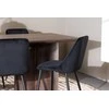 Venture Design Valgomojo stalas ir kėdžių komplektas Olivia 100x210 cm Juodas aksomas MDF