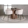 Venture Design Valgomojo stalas ir kėdžių komplektas 120 cm Juoda Smėlio MDF Aksomas