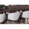 Venture Design Valgomojo stalas ir kėdžių komplektas Olivia 100x210 cm Mocha MDF Aksomas Plienas