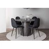 Venture Design Valgomojo stalas ir kėdžių komplektas Lanzo 120 cm rudos ir juodos MDF aksomas
