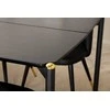 Venture Design Valgomojo stalas ir kėdžių komplektas Pelle 190x90x75 cm Juodas aksomas PU metalas