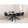 Venture Design Valgomojo stalas ir kėdžių komplektas Piazza 190x90x76 cm Juodas faneruotė Audinys
