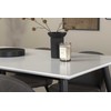 Venture Design Valgomojo stalas ir kėdžių komplektas Jimmy 150x90x76 cm Juoda Balta Pilka