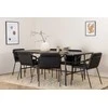 Venture Design Valgomojo stalas ir kėdžių komplektas Uno 200x90x74 cm Juodas MDF ir metalas