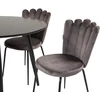 Venture Design Valgomojo stalas ir kėdžių komplektas Plaza 100x75 cm Juoda Pilka