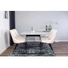 Venture Design Valgomojo stalas ir kėdžių komplektas Estelle 140x90 cm Balta aksominė Juoda