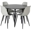 Venture Design Valgomojo stalas ir kėdžių komplektas Plaza 100x75 cm juodas plastikas
