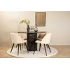Venture Design Valgomojo stalas ir kėdžių komplektas Marbs 110x75 cm Juodas aksomas 4 kėdės