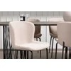 Venture Design Valgomojo stalas ir kėdžių komplektas Akmeninis ovalus valgomojo stalas ir Modesto valgomojo kėdės 220x100 cm juodas faneruotė smėlio spalvos boucle