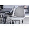Venture Design Valgomojo stalas ir kėdžių komplektas, elegantiškas ištraukiamas stalas 195x95 cm, juodas, šviesiai pilkas