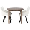 Venture Design Valgomojo stalas ir kėdžių komplektas Andy ir Rosie 180x75 cm natūrali smėlio spalva juodas MDF audinys