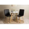 Venture Design Valgomojo stalas ir kėdžių komplektas Leonora 65 cm Baltojo ąžuolo Juodas