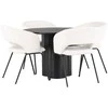 Venture Design Valgomojo stalas ir kėdžių komplektas Olivia 110 cm juoda ir balta MDF ir linas