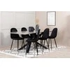 Venture Design Valgomojo stalas ir kėdžių komplektas Piazza 190x90x76 cm juodas aksomas