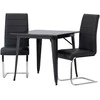 Venture Design Valgomojo stalas ir kėdžių komplektas Tempe 80x80 cm juodas