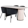 Venture Design Valgomojo stalas ir kėdžių komplektas Bianca ovalus valgomojo stalas ir Berit kėdės 200x90x75 cm balta juoda