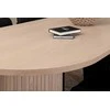 Venture Design Valgomojo stalas ir kėdžių komplektas Bianca ovalus valgomojo stalas ir Tvist kėdės balta juoda MDF geležis sėdėjimas