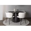 Venture Design Valgomojo stalas ir kėdžių komplektas Lanzo valgomojo stalas ir Edina valgomojo kėdė 120 cm rudos ir baltos spalvos MDF ir metalas