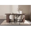 Venture Design Valgomojo stalas ir kėdžių komplektas Härön 200x90 cm smėlio ir mocha veliūras bei plienas