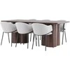 Venture Design Valgomojo stalas ir kėdžių komplektas Olivia 100x210 cm Mocha MDF Aksomas Plienas
