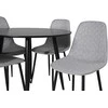 Venture Design Valgomojo stalas ir kėdžių komplektas Plaza 100x75 cm juodos spalvos audinys