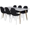 Venture Design Valgomojo stalas ir kėdžių komplektas Polar 180x90x75 cm, balta medžiaga