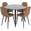 Venture Design Valgomojo stalas ir kėdžių komplektas Plaza 100x75 cm Juoda Ruda