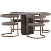 Venture Design Valgomojo stalas ir kėdžių komplektas Olivia 110 cm rudos ir juodos spalvos MDF ir plieno