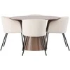 Venture Design Valgomojo stalas ir kėdžių komplektas 120 cm Juoda Smėlio MDF Aksomas