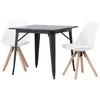 Venture Design Valgomojo stalas ir kėdžių komplektas Tempe ir Zeno 80x80 cm juoda ir balta
