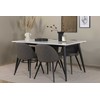 Venture Design Valgomojo stalas ir kėdžių komplektas Jimmy 150x90x76 cm Juoda Balta Pilka