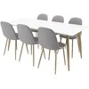 Venture Design Valgomojo stalas ir kėdžių komplektas Polar 180x90x75 cm Pilka