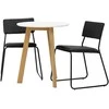 Venture Design Valgomojo stalas ir kėdžių komplektas Leonora valgomojo stalas ir Kenth kėdė 65 cm balta juodo ąžuolo imitacijos MDF poliuretanas geležis