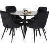 Venture Design Valgomojo stalas ir kėdžių komplektas Plaza 100x75 cm juodas