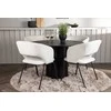 Venture Design Valgomojo stalas ir kėdžių komplektas Olivia 110 cm juoda ir balta MDF ir linas