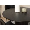 Venture Design Valgomojo stalas ir kėdžių komplektas Bianca apvalus valgomojo stalas ir Polly valgomojo kėdės 110x74 cm juodas MDF ir metalas