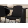Venture Design Valgomojo stalas ir kėdžių komplektas Bianca ovalus valgomojo stalas ir Muce valgomojo kėdės 200x90x75 cm juodas MDF