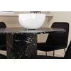 Venture Design Valgomojo stalas ir kėdžių komplektas Marbs 110x75 cm Juodas stiklas Audinys