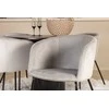 Venture Design Valgomojo stalas ir kėdžių komplektas Bianca apvalus valgomojo stalas ir Berit kėdė juoda ir šviesiai pilkas aksomas
