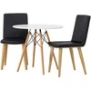Venture Design Valgomojo stalas ir kėdžių komplektas Danburi 60 cm juoda mediena MDF dirbtinė oda