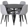 Venture Design Valgomojo stalas ir kėdžių komplektas Plaza 100x75 cm juodos spalvos audinys