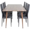 Venture Design Valgomojo stalas ir kėdžių komplektas Polar 180 cm, riešutas, juoda