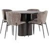 Venture Design Valgomojo stalas ir kėdžių komplektas Olivia ir Modesto 110 cm rudos ir smėlio spalvos MDF ir metalas
