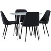 Venture Design Valgomojo stalas ir kėdžių komplektas Plaza Night 100 cm Pilka Juoda MDF
