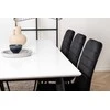 Venture Design Valgomojo stalas ir kėdžių komplektas Jimmy 195x90x76 cm Juoda Balta Aksomas