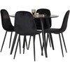 Venture Design Valgomojo stalas ir kėdžių komplektas Plaza 100x75 cm juodas