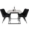Venture Design Valgomojo stalas ir kėdžių komplektas Estelle 140x90 cm Balta Juoda