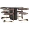Venture Design Valgomojo stalas ir kėdžių komplektas Olivia 110 cm rudos ir juodos spalvos MDF ir plieno