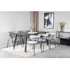 Venture Design Valgomojo stalas ir rankšluostė su atlenkiamomis rankenėlėmis, Dipp ir Arrow, 180x90 cm ir 61x79x58 cm, Juoda ir Pilka