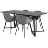 Venture Design Valgomojo stalas ir valgomojo kėdės Marina juodos plastikinės
